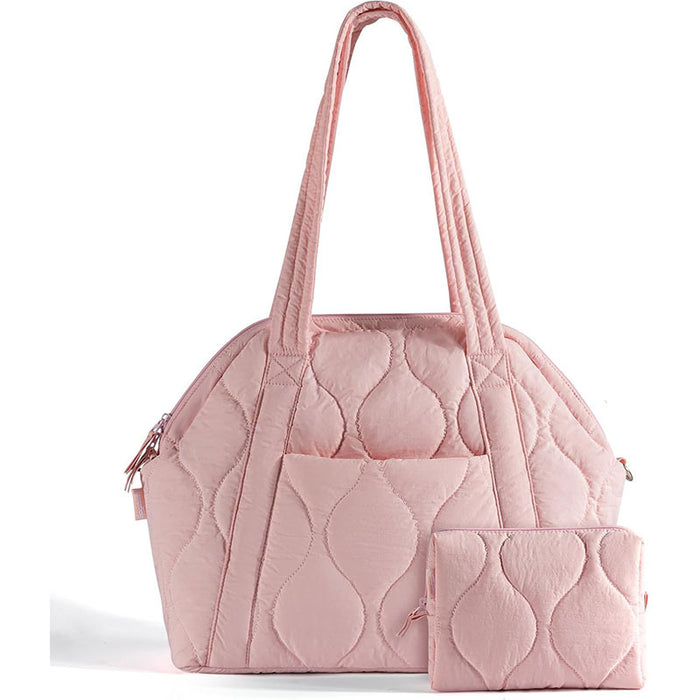 Wholesale Large-capacity cotton bag,  fashionable and simple one-shoulder underarm bag with small bag,  waterproof diamond tote bag