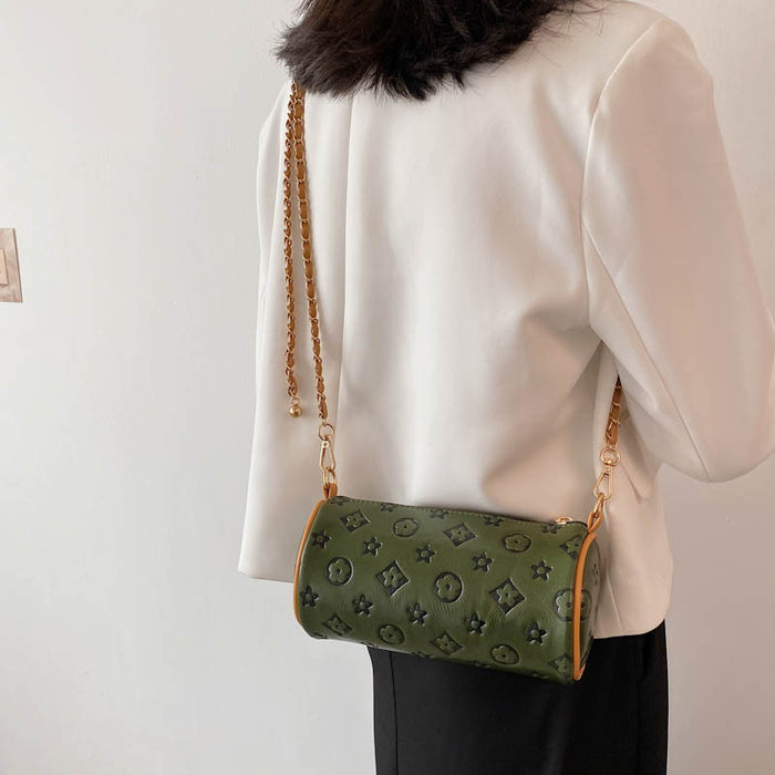 Wholesale PU Embossed Cylinder Shoulder Bag (F) JDC-SD-JunL001