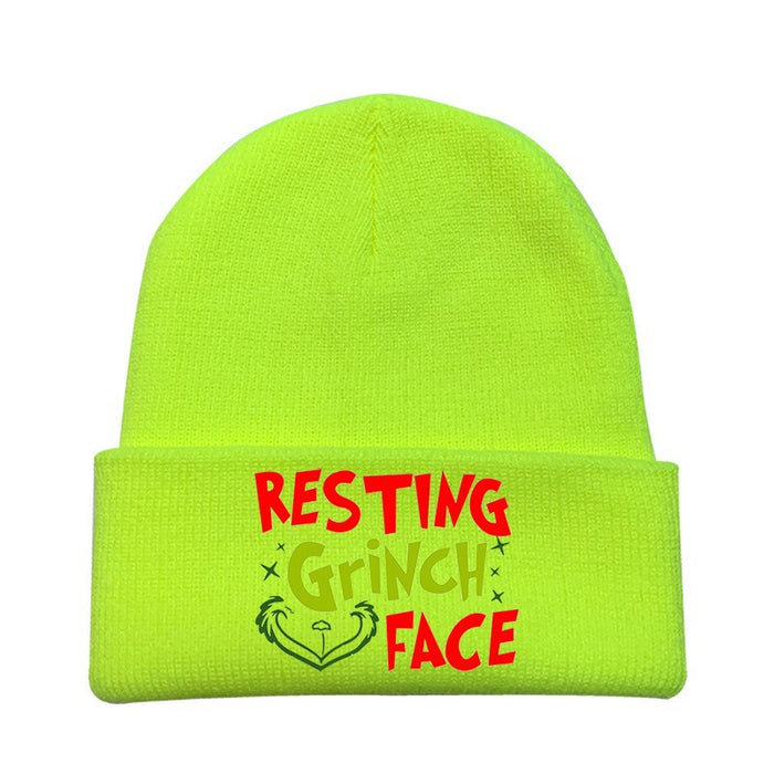 Wholesale Christmas Knitted Hat Green Hair Monster Wool Hat JDC-FH-JunC004