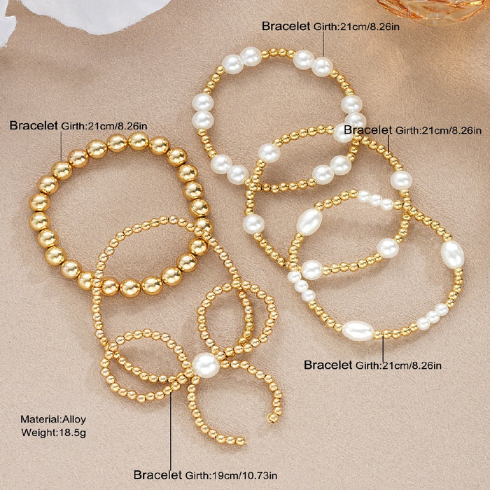Wholesale CCB round pearl bow bracelet