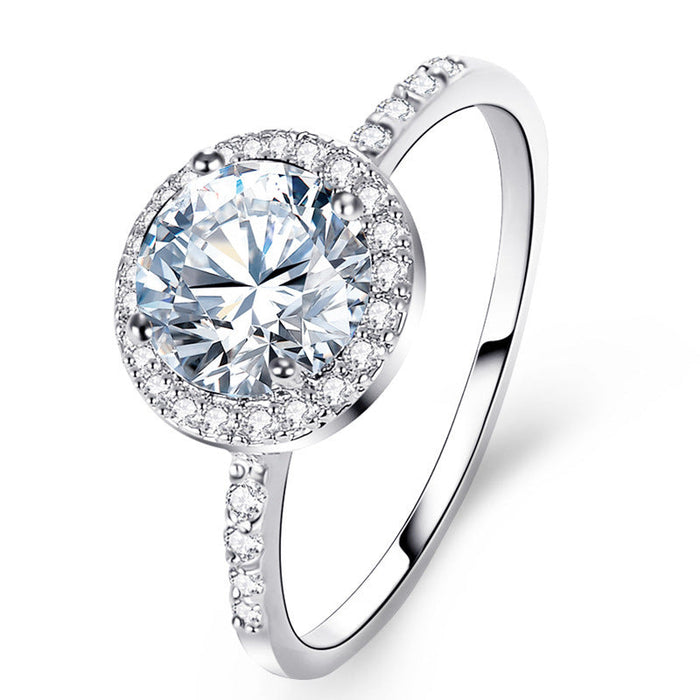 Wholesale jewelry temperament blue zircon diamond rings