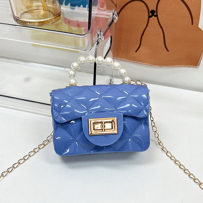 Wholesale PU Children's Pearl Pearl Hand-held Single Shoulder Crossbody Chain Bag JDC-SD-QiSheng006