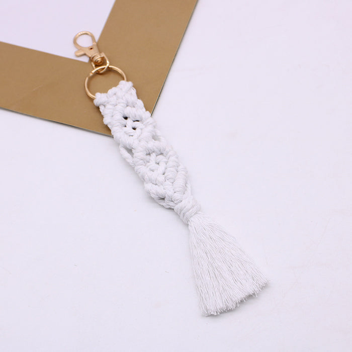 Wholesale Cotton Rope Hand-woven Tassel Keychain JDC-KC-LanXuan001
