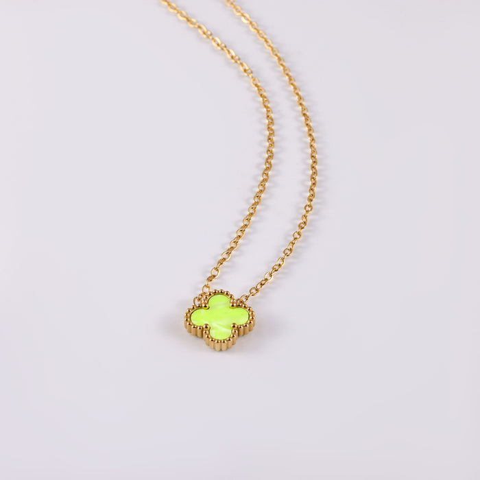 Wholesale Stainless Steel Four-Leaf Clover Collarbone Necklace