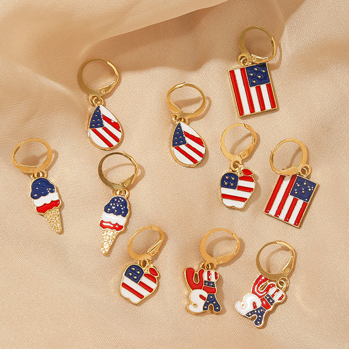 Wholesale Flag, National Flag, Earrings, Jewelry Set of Five