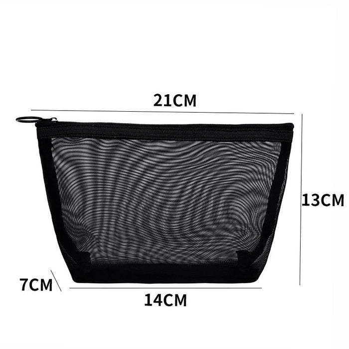 Wholesale Modern Minimalist Mesh Cosmetic Bag Travel Storage Pouch For Makeup Brushes And Daily