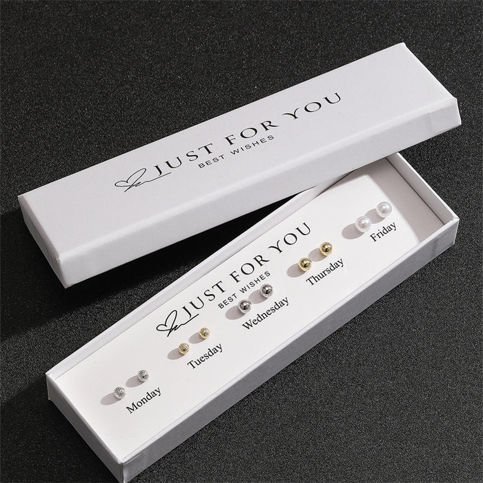 Wholesale Pearl Heart and Bow Earring Set with Gift Box - Casual Fashion Jewelry MOQ≥2