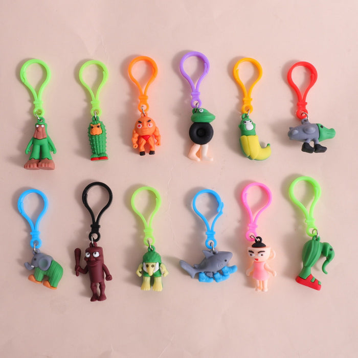 Wholesale Keychain Pendant Abstract Funny Wooden Stick People' s PVC Pendant