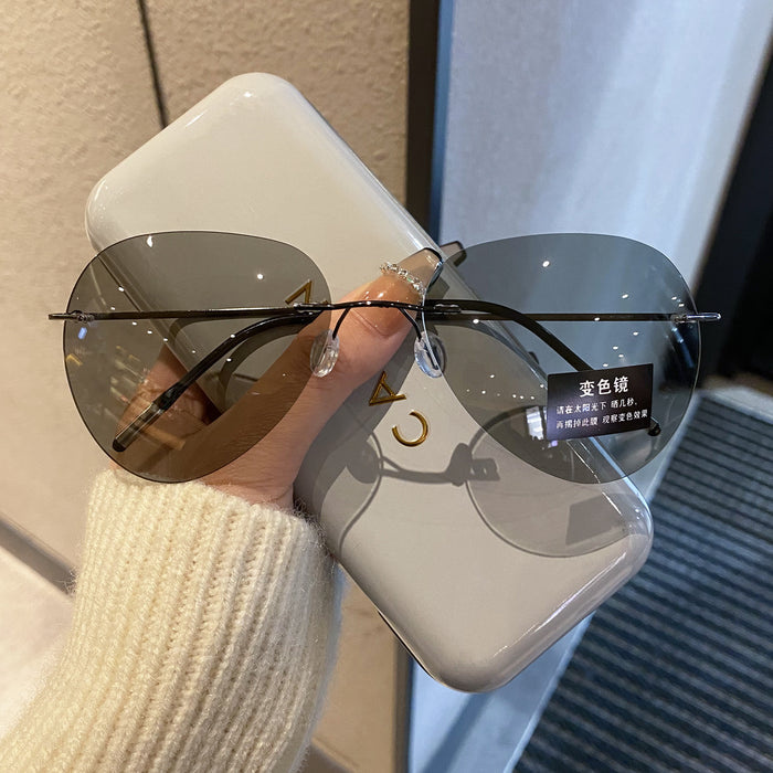 Wholesale Frameless sunglasses for men, pilot polarized sunglasses, UV resistant