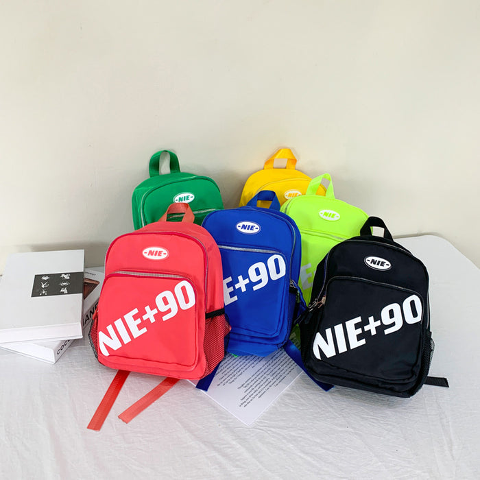 Wholesale Nylon Letter Solid Color Children's Backpack JDC-BP-YuanDuo073