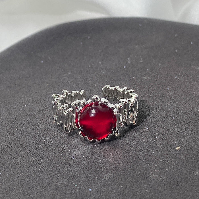 Wholesale Red high-end ring, layered, niche design, personalized ring