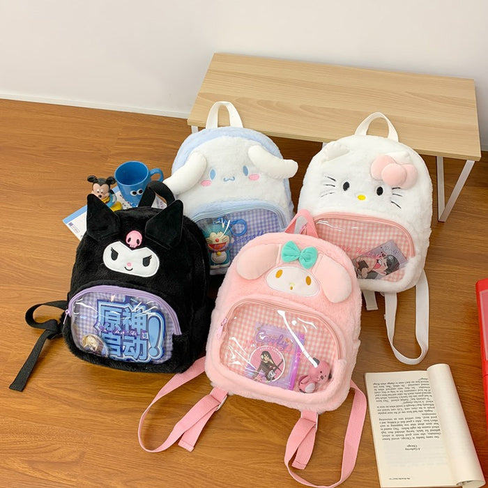 Wholesale Cartoon Cute Bunny Plaid Transparent Backpack JDC-BP-Zeze001