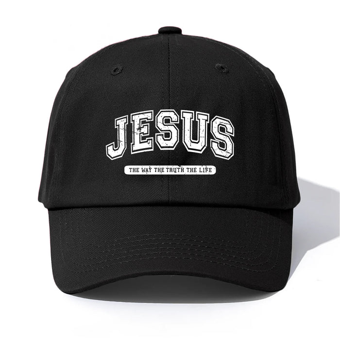 Wholesale Jesus Print Washed Baseball Cap Adjustable Curved Brim Summer Hat Fashion Accessory For Boutique Resale