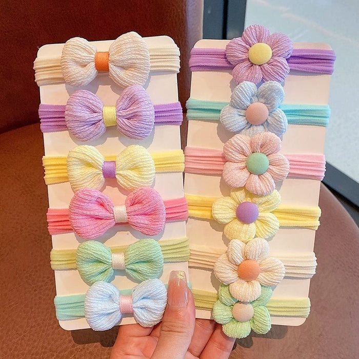 Wholesale Children's headdress hair accessories flower towel ring bow hair rope baby does not hurt hair tie ponytail high elastic hair rope female