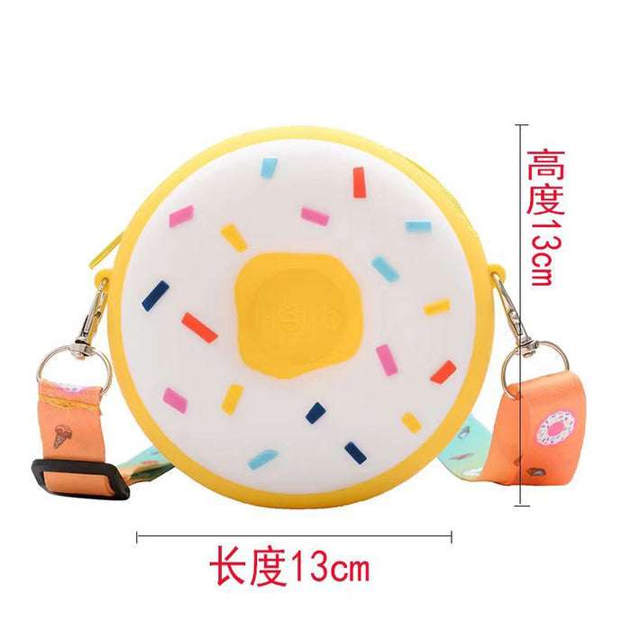 Wholesale Donut Silicone Crossbody Bag for Girls Trendy Cute Coffee Color MOQ≥10