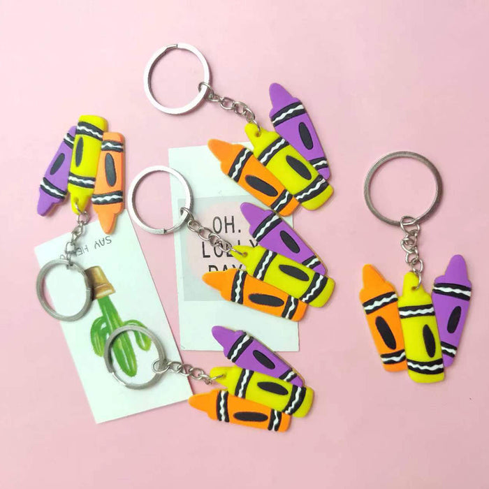 Wholesale 20PCS Cartoon Pencil PVC Soft Rubber Keychain JDC-KC-ZJ002