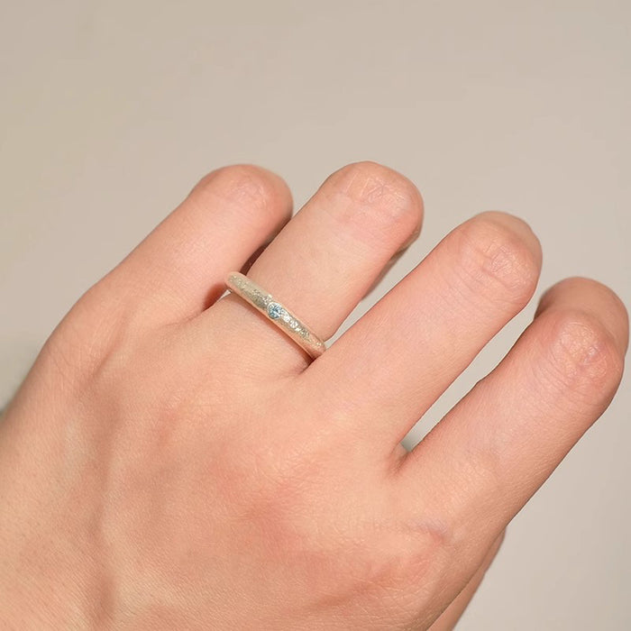 Wholesale Ocean blue ring women's simple tail ring fashion niche design versatile high-end index finger ring