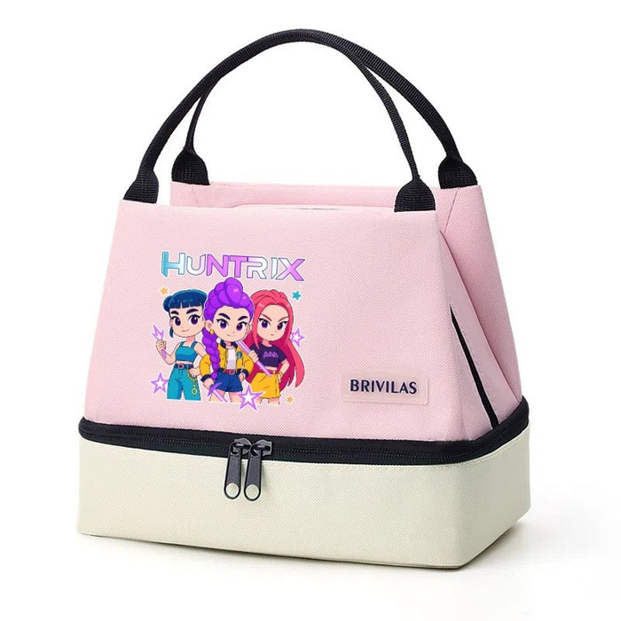 Wholesale Cartoon Cute Colorful Double-Layer Insulated Lunch Bag for Outdoor Use Handbags