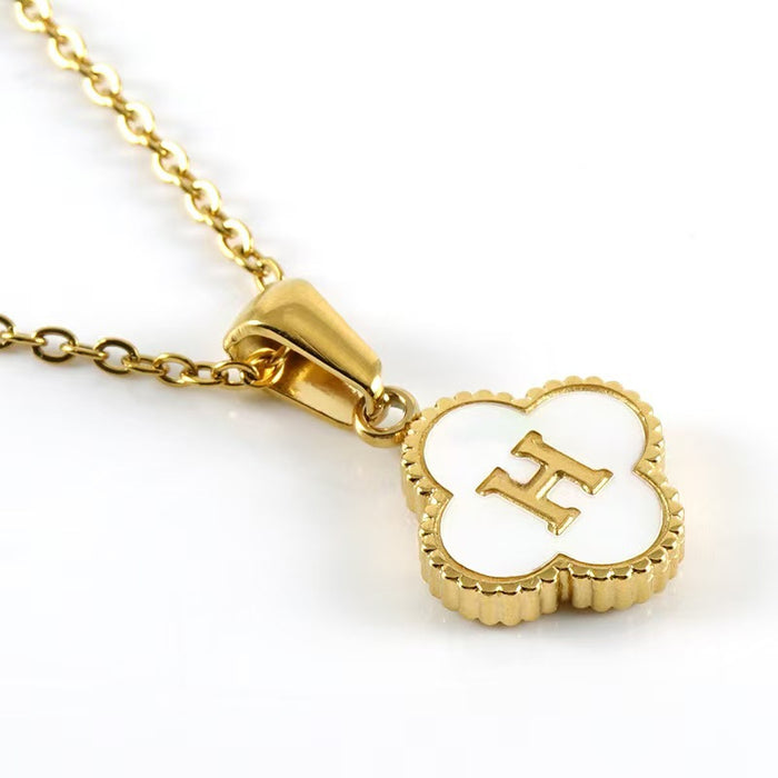 Wholesale Four-leaf clover pendant stainless steel 18K gold necklace