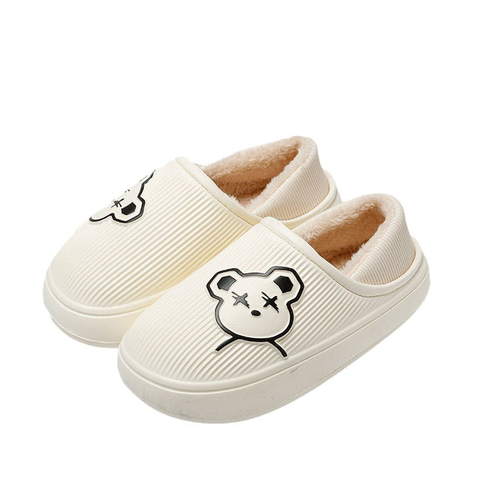 Wholesale  cotton-padded slippers for women couple home wear fleece-lined warm non-slip men's cotton-padded shoes