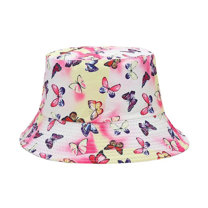 Wholesale Cotton Tie Dyed Butterfly Printed Bucket Hat JDC-FH-LvY013