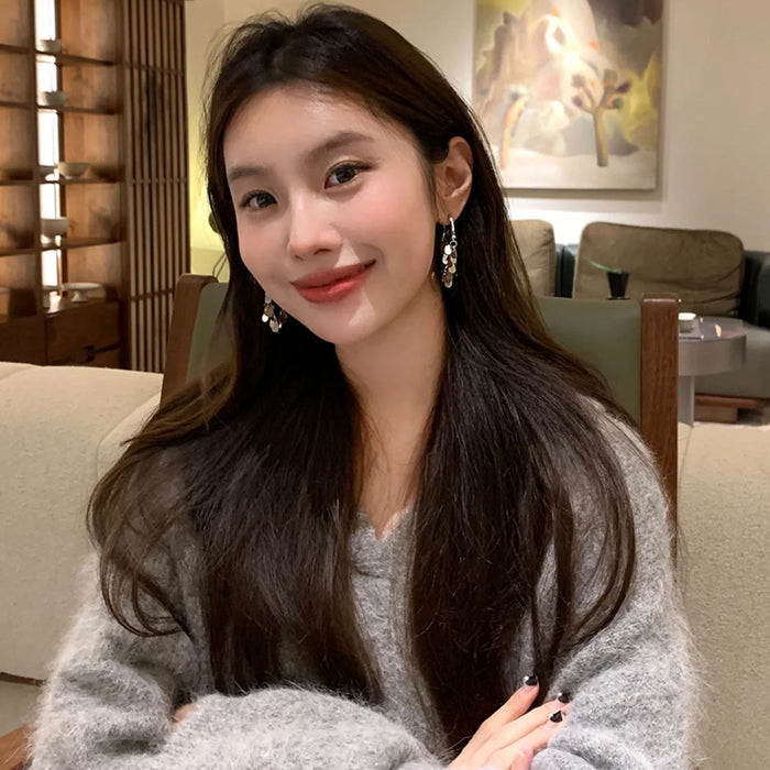 Wholesale Small niche design sequin long ear line light luxury exquisite high-end feeling earrings