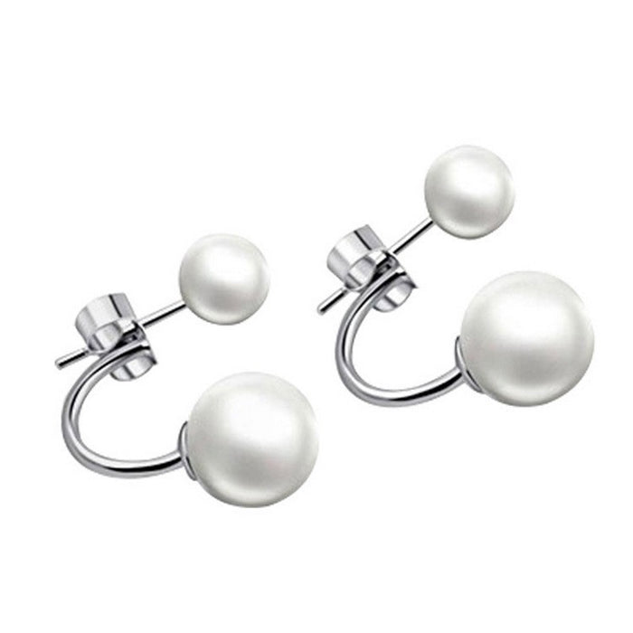 Wholesale Back Hanging Pearl Copper Earrings JDC-ES-QLX077