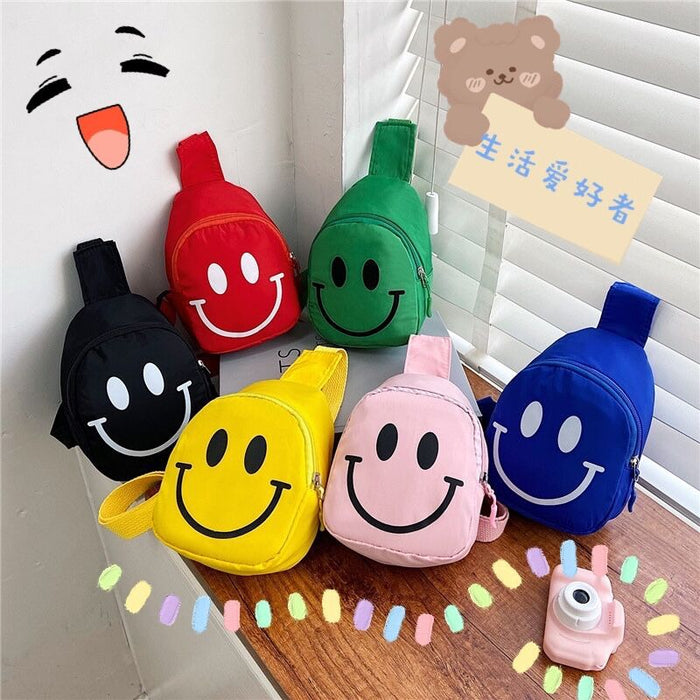 Wholesale Children's Smiling Face Chest Bag Shoulder Bag Small Shoulder Bag Sports Outdoor Bag JDC-SD-MO002