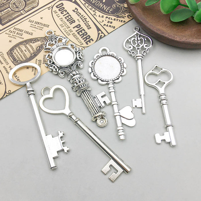 Wholesale Zinc alloy simulated key-shaped  DIY beads pendants