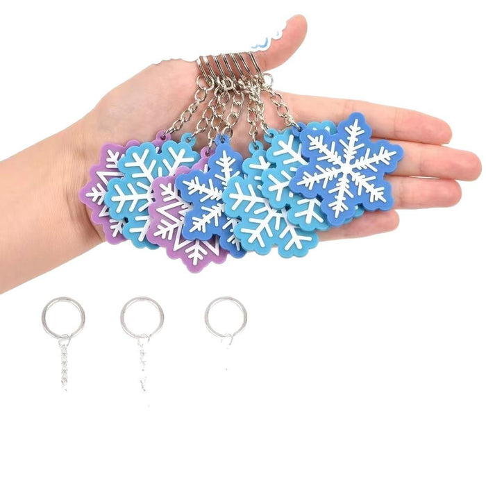 Wholesale Snowflake Keychain Bag Charm PVC Decorative Accessory MOQ≥10