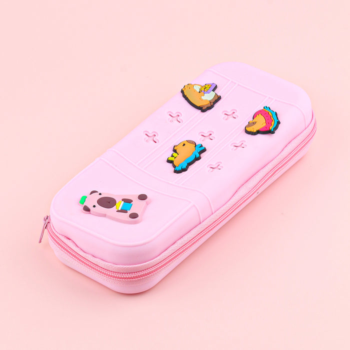 Wholesale Cute Cartoon Silicone Pencil Case DIY Creative Students Stationery Organizer Bag MOQ≥10