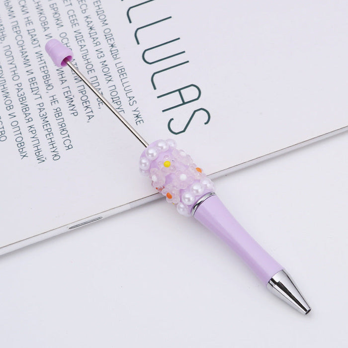 Wholesale Beadable Pens DIY Patch Pearl Flower Beadable Pen JDC-PN-ShuY007