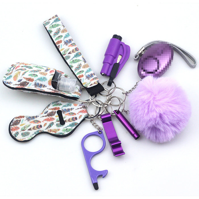 Wholesale Diving Fabric 10-piece Metal Keychain JDC-KC-TouMS001