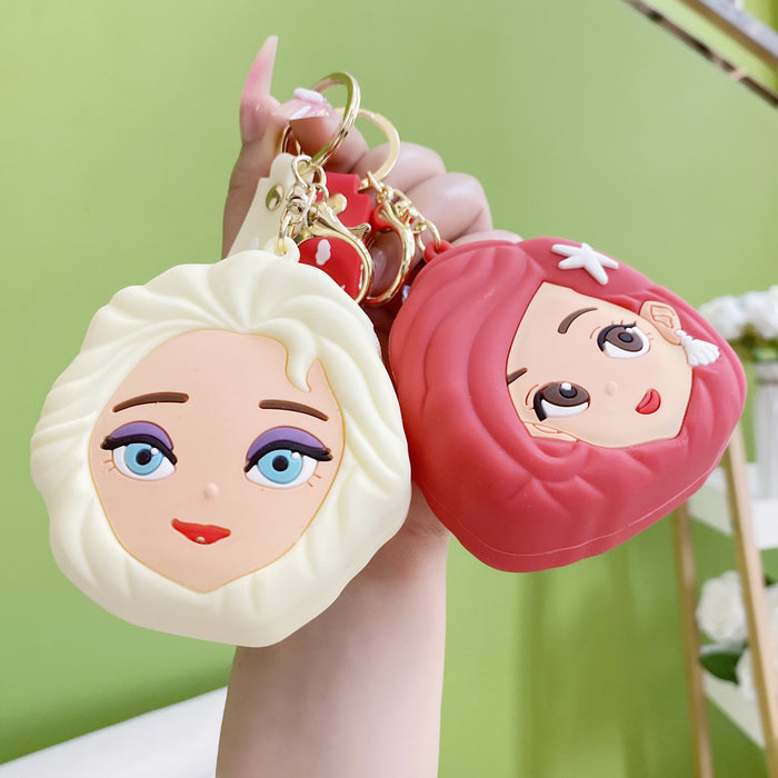 Wholesale soft rubber Princess coin purse keychain creative trend car bag small pendant couples small gift