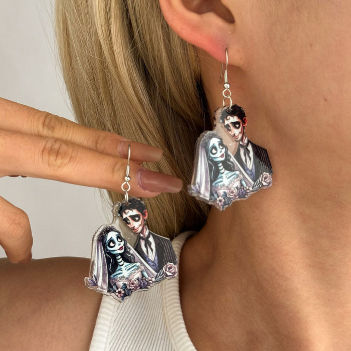 Wholesale Creative and personalized Halloween dark gothic cartoon character women's earrings