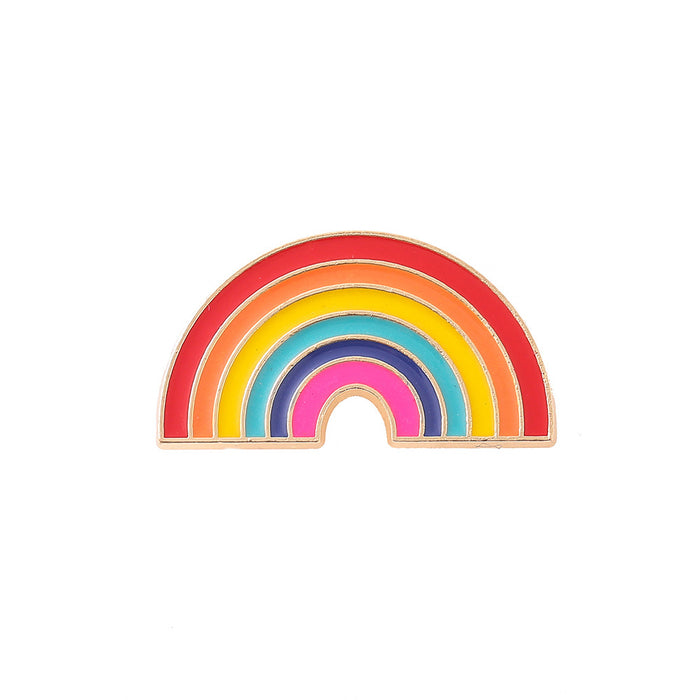 Wholesale Rainbow Love Letter Metal Badge JDC-BC-NanLuo003