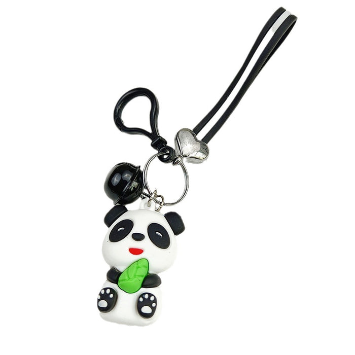 Wholesale  Cute cartoon panda keychain PVC  doll schoolbag pendant