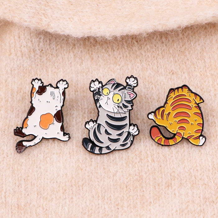 Wholesale Cartoon cute cat brooch badge clothing backpack decorative alloy