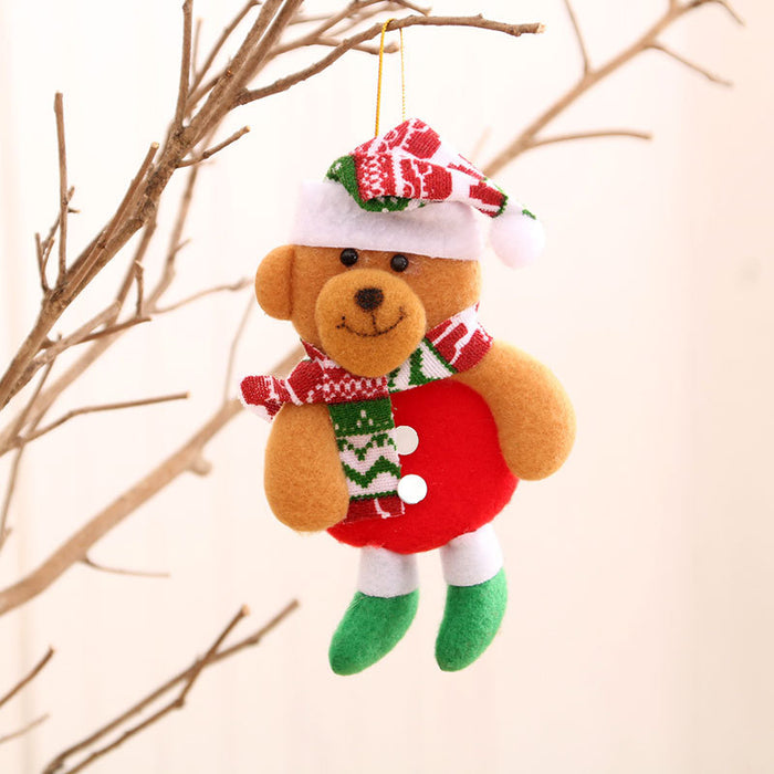 Wholesale Christmas Pin Cloth Fabric Small Pendant Doll Christmas Tree Pendant Christmas Decoration Supplies