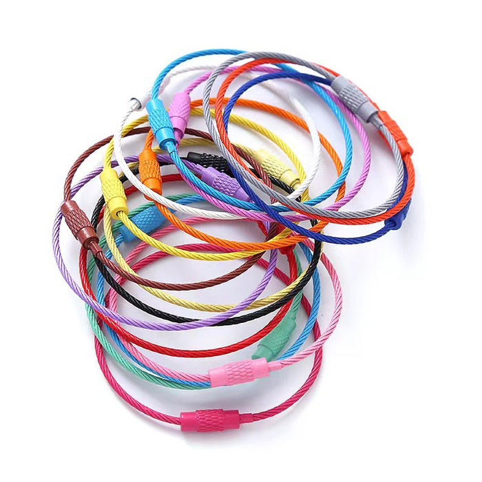 Wholesale 10 PCS color paint wire ring keychain accessories cartoon metal key ring large chain key ring