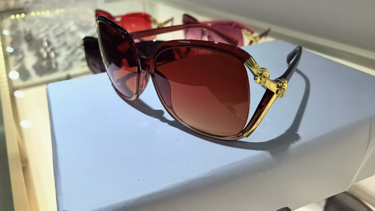 Wholesale Women's Sunglasses Camellia Hollow Dot Lacquer Rose