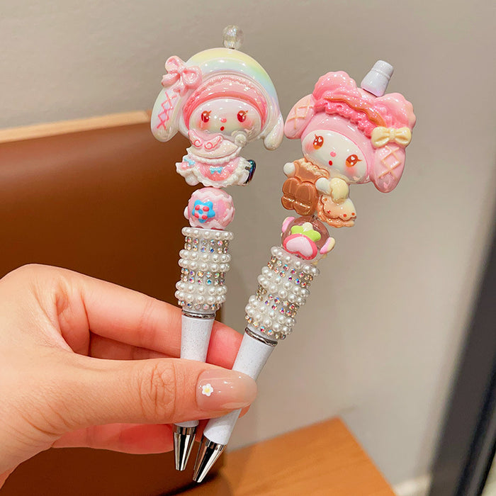 Wholesale Crystal Flash Diamond Rotary Gel Pen Dream Student Beaded Pen Cartoon Signature Pen