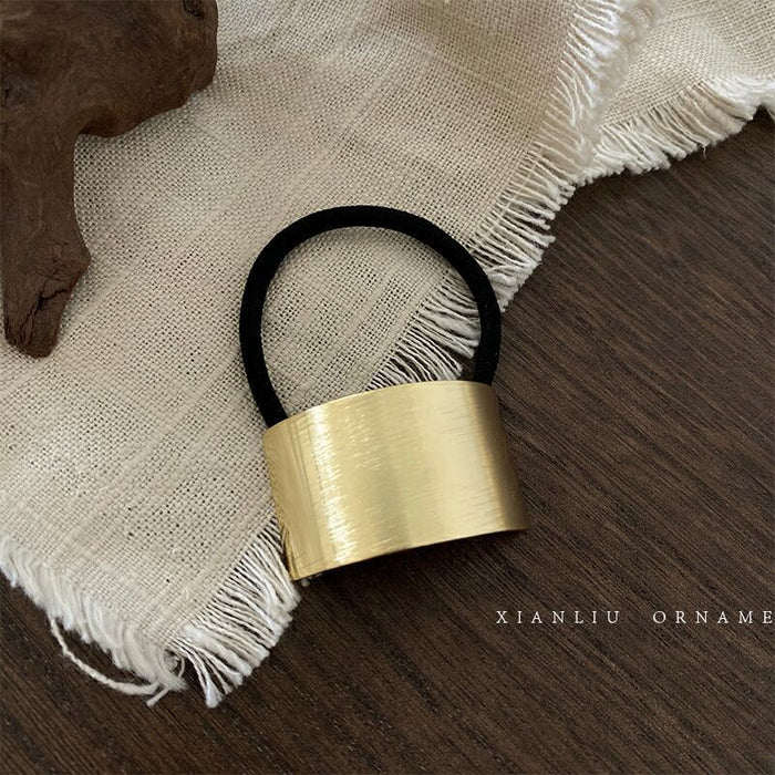 Wholesale Metal Wire-drawing Hair Rope Women's High Stretch Hair Rope Rubber Band Hair Accessories