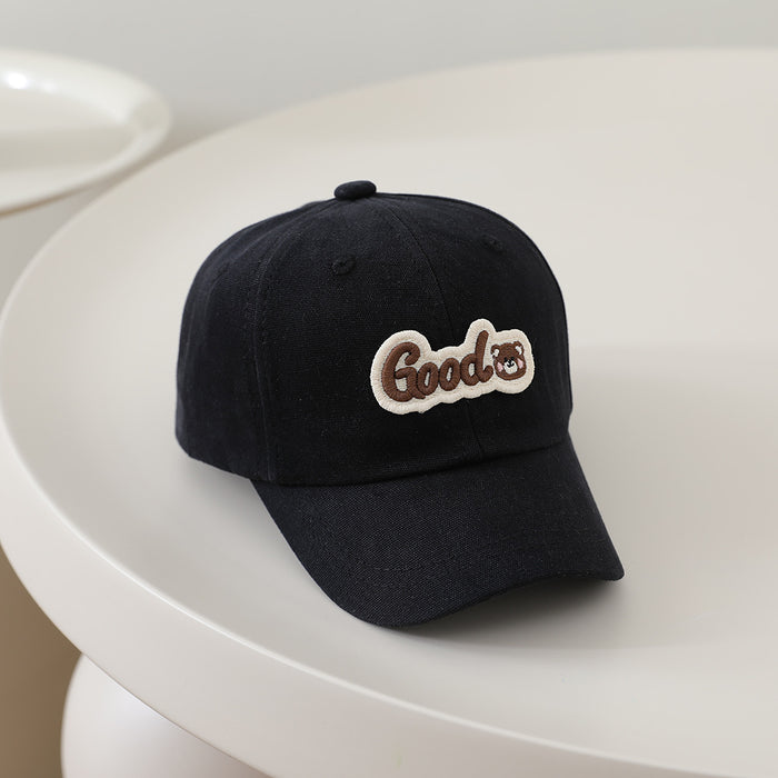 Wholesale Cute Cartoon Kids Baseball Cap Letter Bear Design Sun Hat For Boys Girls