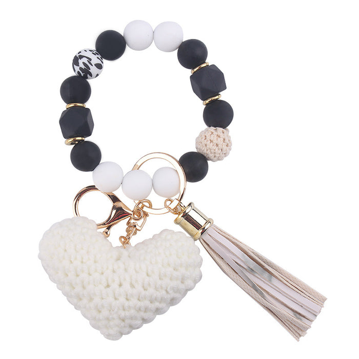 Wholesale Cartoon Love Bracelet Beaded  Keychain