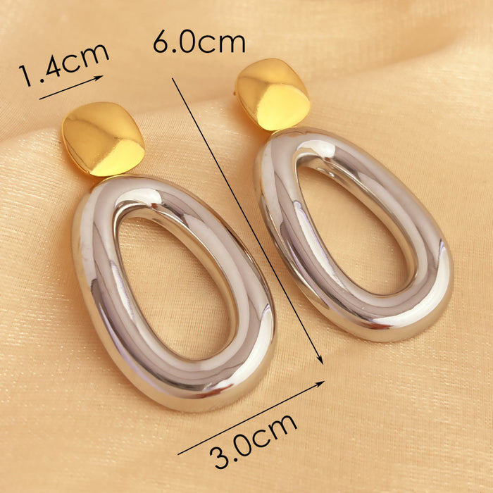 Wholesale Water Drops Contrast Color Stainless Steel Earrings
