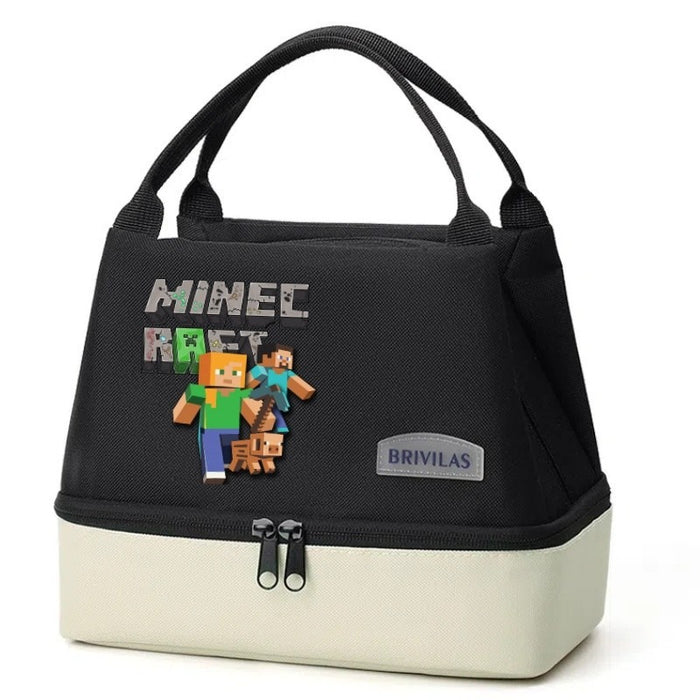Wholesale Cartoon Double Layer Insulated Lunch Bag Oxford Fabric Picnic Tote Casual Outing Gift
