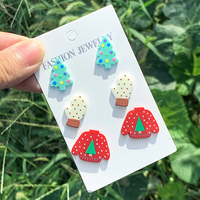 Wholesale 3-piece Christmas earrings
