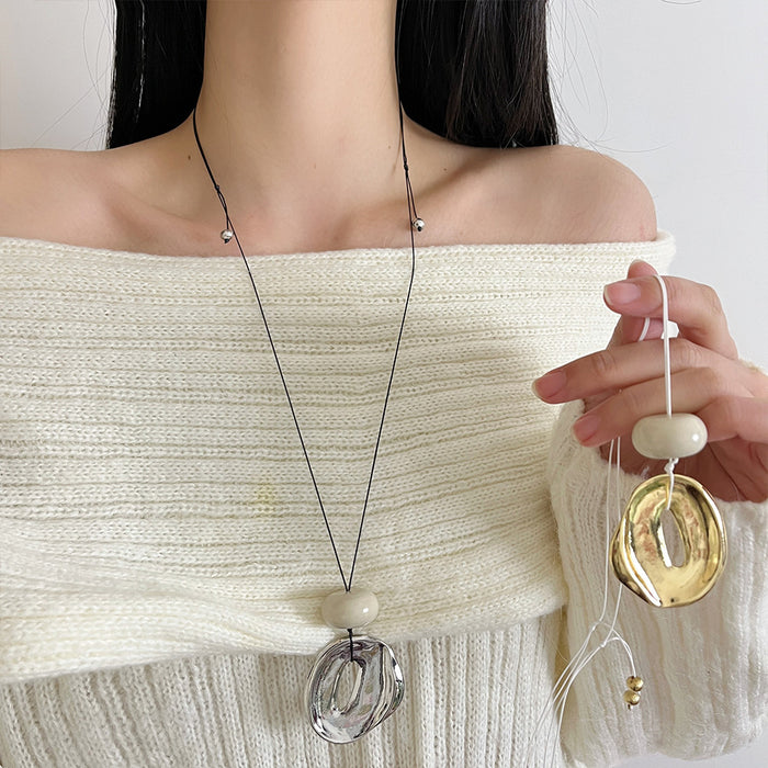Wholesale Pendant necklace, light luxury, niche, high-end, long sweater chain accessory