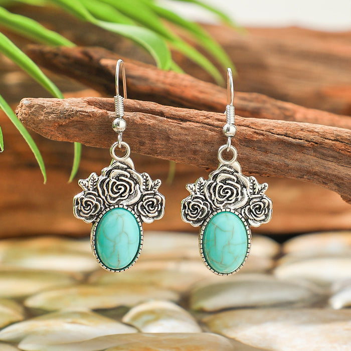 Wholesale 2pcs Bohemian Turquoise Retro Distinctive Earrings